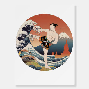 Muay Thai Ukiyo-e Fighter Japanese art poster