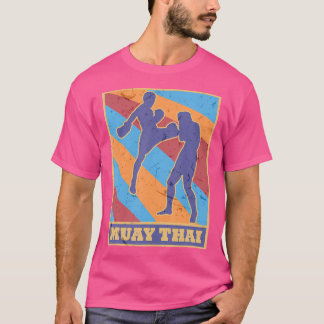 Muay Thai Vintage Retro Colors Kickboxing Mma Boxe T-Shirt