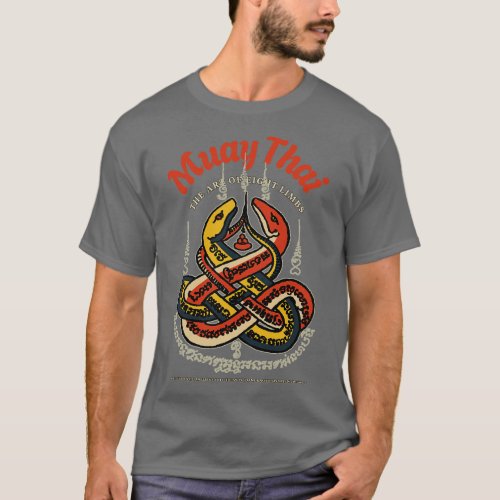 Muay Thai Vintage Tattoo Snakes T_Shirt