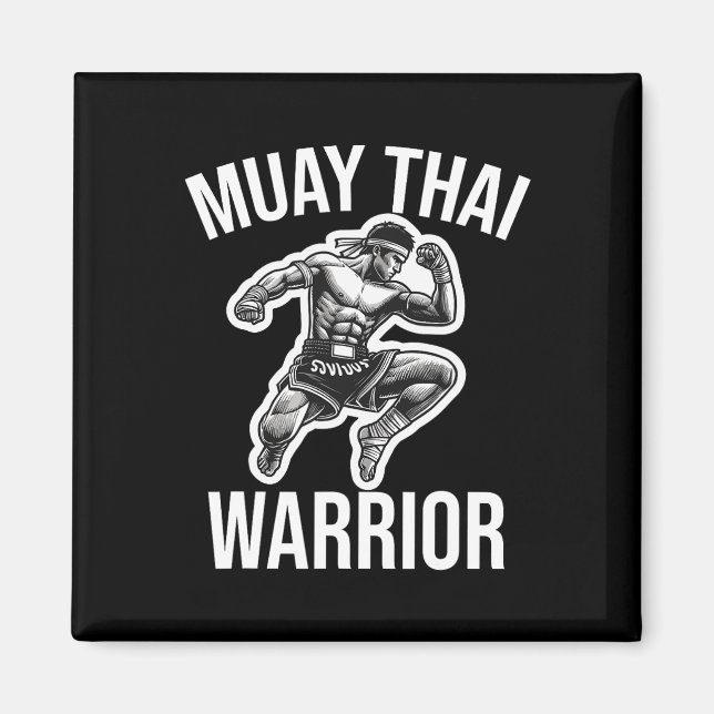 Muay Thai Warrior Boxing Fighting Martial Arts Com Magnet (Front)