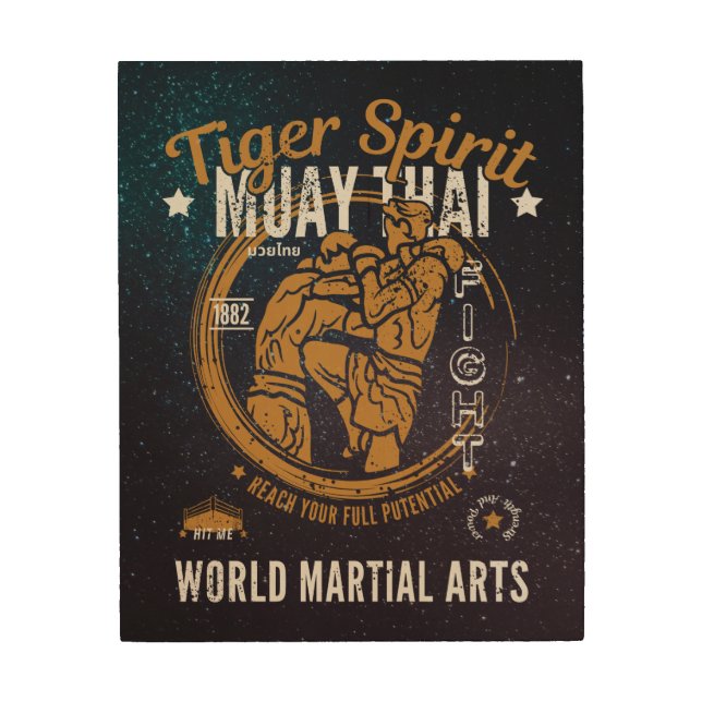 Muay Thai Wood Wall Art (Front)