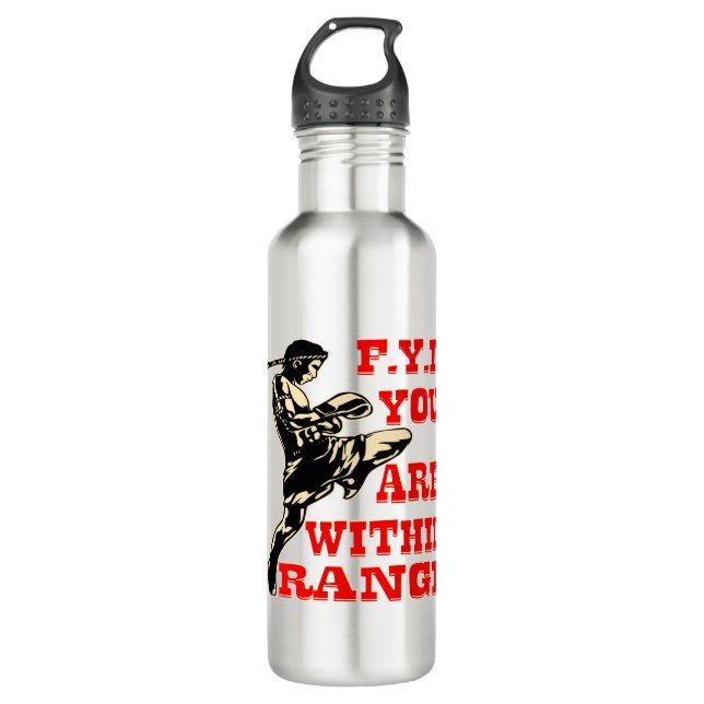 Muay Thai You Are In Range #USAPatriotGraphics  © Stainless Steel Water Bottle (Front)