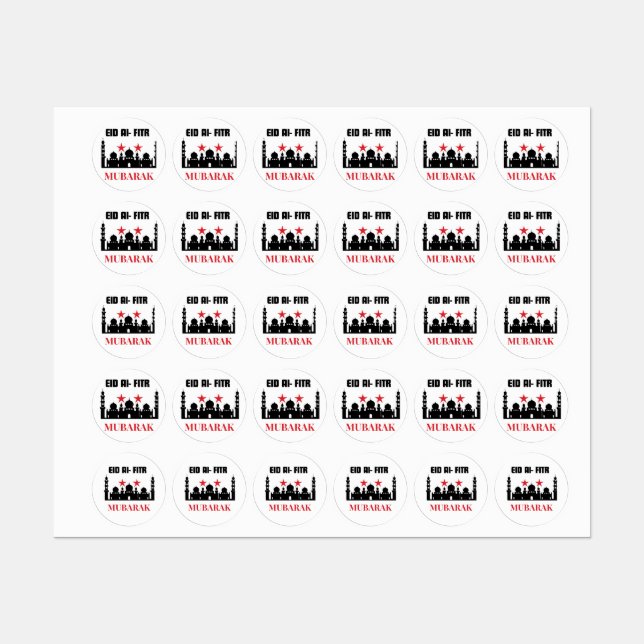 Mubarak Ho Eid  Labels (Sheet)