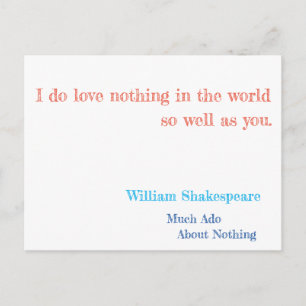 Much Ado About Nothing Postcard