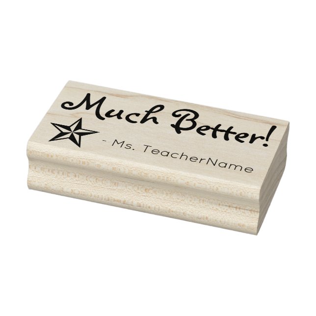 "Much Better!" + Custom Instructor Name Rubber Stamp (Stamp)