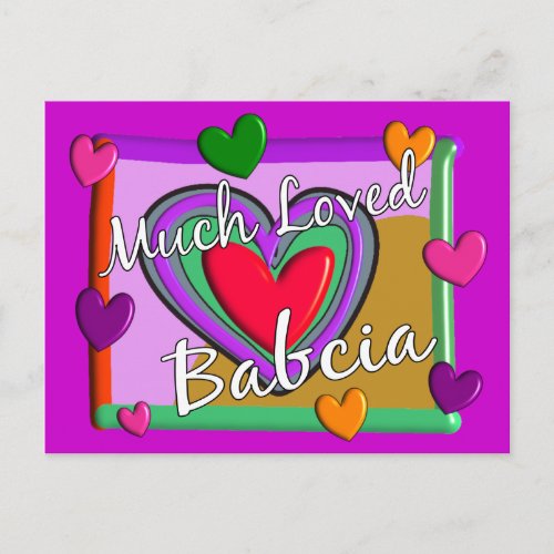 Much Love Babcia Polish Grandmother Postcard