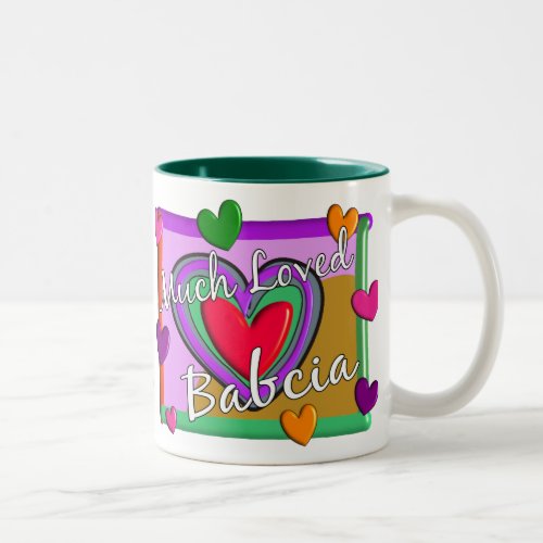 Much Love Babcia Polish Grandmother Two_Tone Coffee Mug