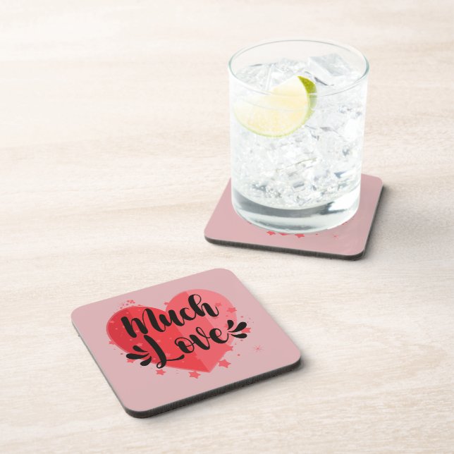 Much Love, Big Heart Beverage Coaster (Right Side)