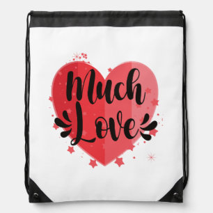 Much Love, Big Heart Drawstring Bag