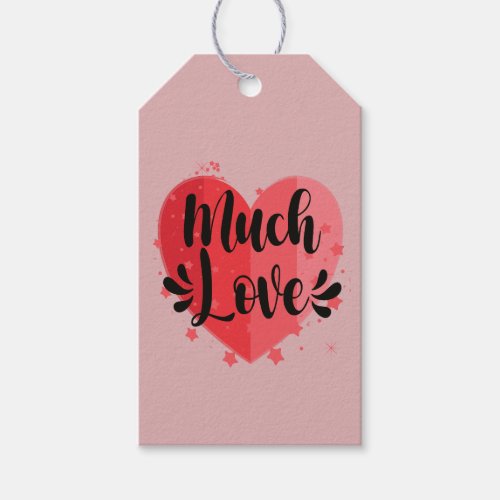 Much Love Big Heart Gift Tags