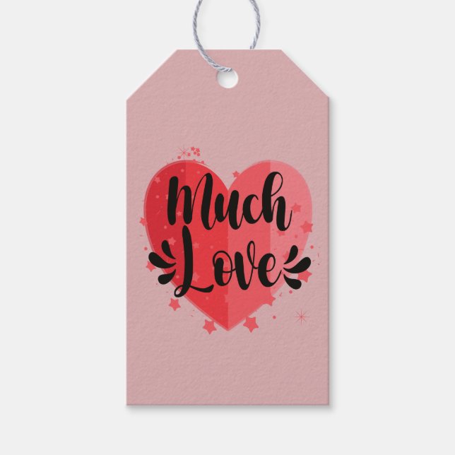Much Love Big Heart Gift Tags (Front)