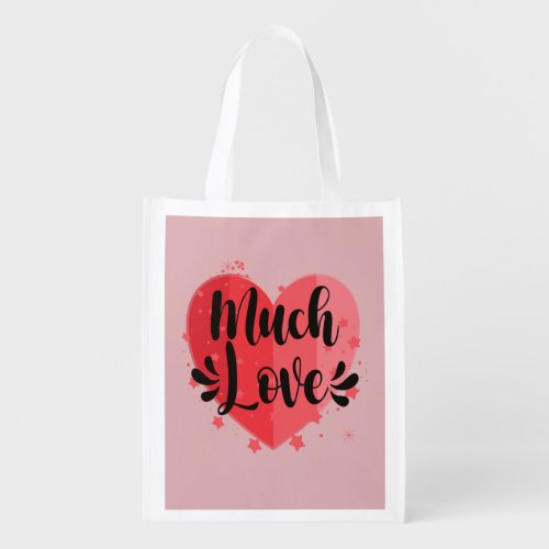 Much Love Big Heart Grocery Bag