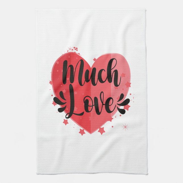 Much Love, Big Heart Kitchen Towel (Vertical)