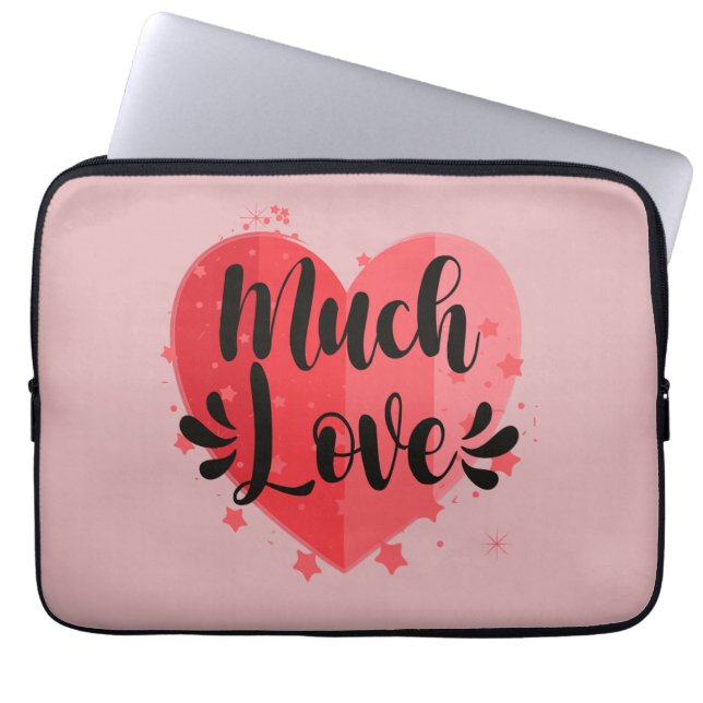 Much Love, Big Heart Laptop Sleeve (Front)