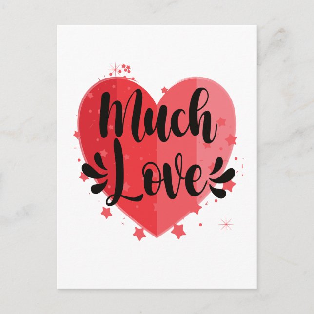 Much Love, Big Heart Postcard (Front)