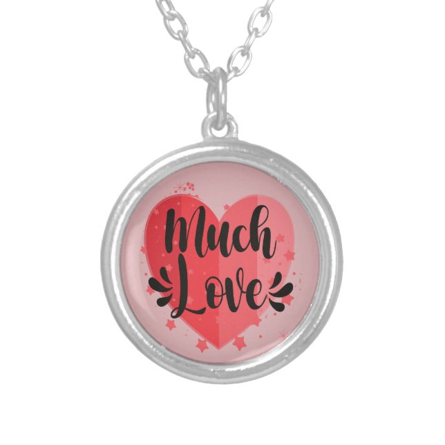 Much Love, Big Heart Silver Plated Necklace (Front)