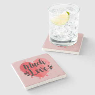 Much Love, Big Heart Stone Coaster