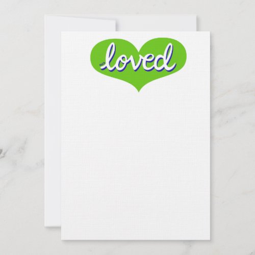 MUCH LOVED _Adored _ Green love heart Invitation