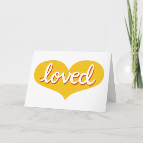 MUCH LOVED _ Adored_ Yellow love heart Card