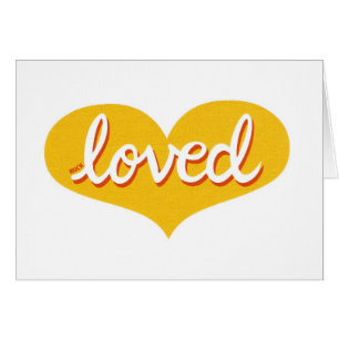 MUCH LOVED - Adored - yellow love heart - Cards