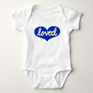 MUCH LOVED - blue  love heart- Baby boy/girl Bodysuit