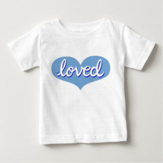 MUCH LOVED - Blue love heart Baby T-Shirt