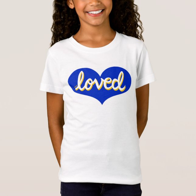 MUCH LOVED - blue love heart-  T-Shirt (Front)