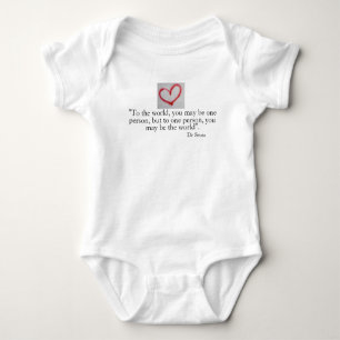 MUCH LOVED -Graffiti heart & love quote - boy/girl Baby Bodysuit