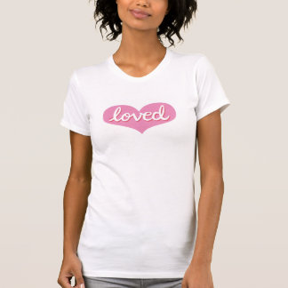 Much Loved - Pink love heart- T-Shirt