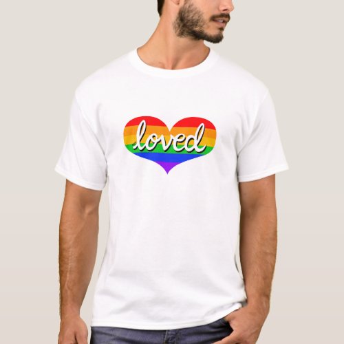 MUCH LOVED _Rainbow love heart _ T_Shirt