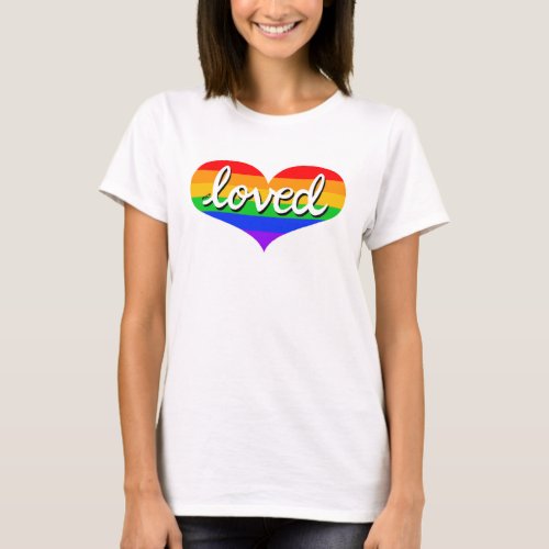 MUCH LOVED _Rainbow love heart _ T_Shirt