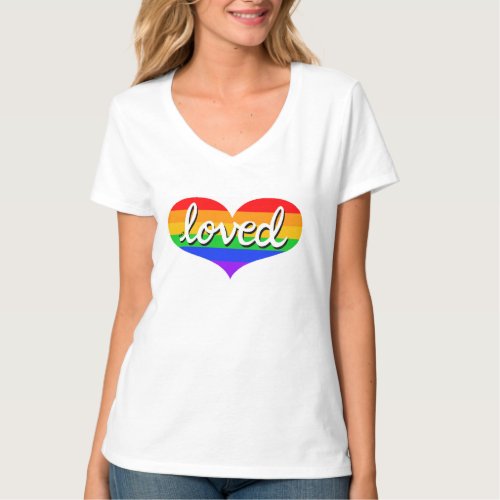 MUCH LOVED _Rainbow love heart _ T_Shirt