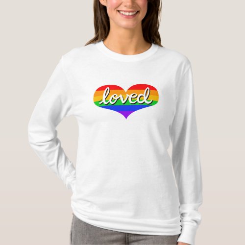 MUCH LOVED _Rainbow love heart _ T_Shirt