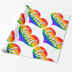 MUCH LOVED - Rainbow love heart - Wrapping Paper
