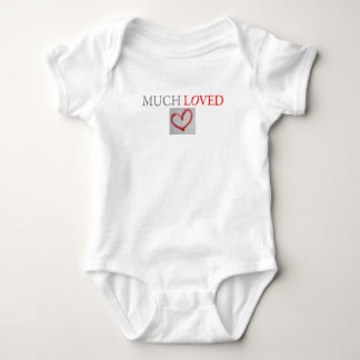MUCH LOVED - Red graffiti heart  - boy/girl Baby Bodysuit
