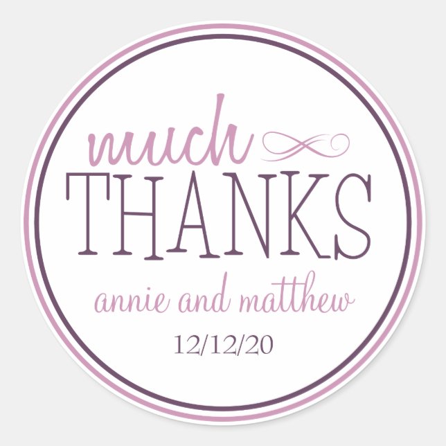 Much Thanks Labels (Plum / Purple) (Front)