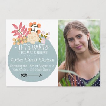 Much To Celebrate Floral Party Invite by TwoBranchingOut at Zazzle