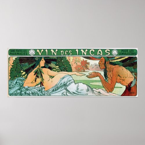 Mucha _ An Inca Man And The Goddess Incas Wellcome Poster