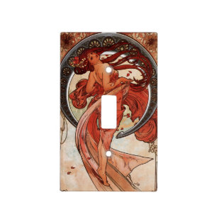 Mucha Art Deco Dance Light Switch Cover