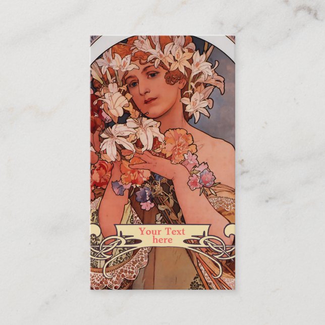 Mucha Art Nouveau - Art Deco Business Cards (Front)