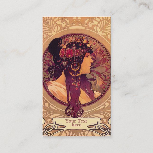 Mucha Art Nouveau - Art Deco Business Cards (Front)