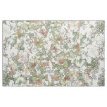 Mucha Art Nouveau Hollyhock Flowers Fabric