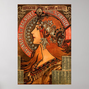 Mucha Art Nouveau Ladies Soap Poster