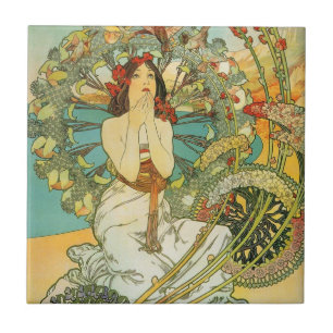 Mucha Art Nouveau Monte Carlo Ceramic Tile