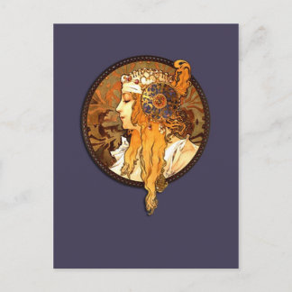 Mucha Art Nouveau Portrait Postcard
