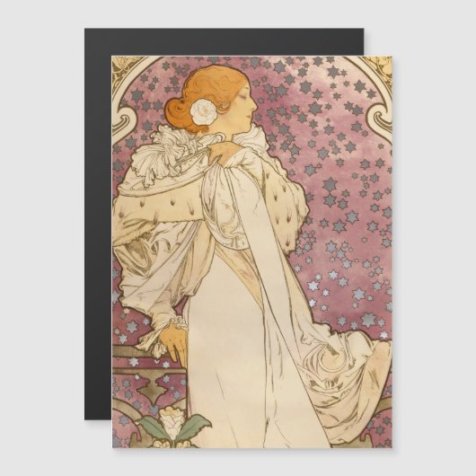 Mucha Art Nouveau Woman Beauty (Front/Back)