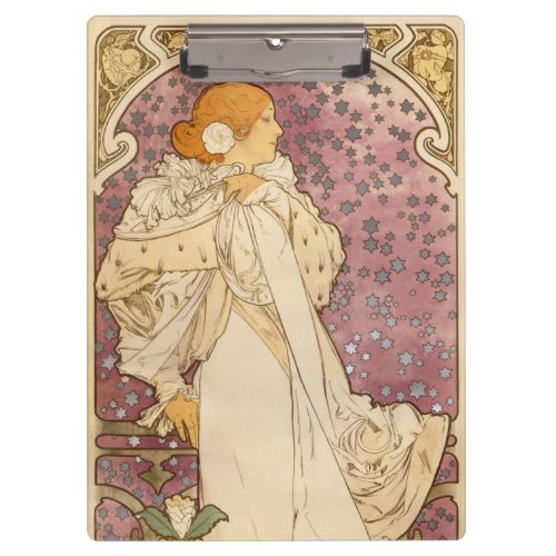 Mucha Art Nouveau Woman Beauty Clipboard