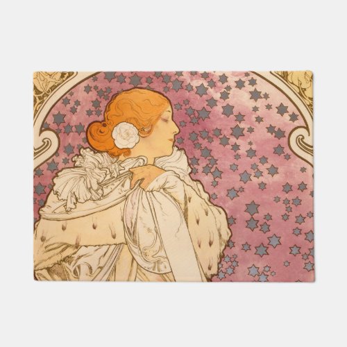 Mucha Art Nouveau Woman Beauty Doormat