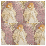 Mucha Art Nouveau Woman Beauty Fabric