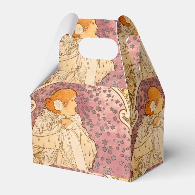 Mucha Art Nouveau Woman Beauty Favor Boxes (Front Side)